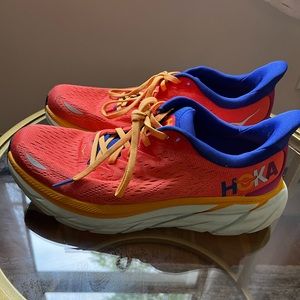 Women’s size 8.5 orange and blue Hokas